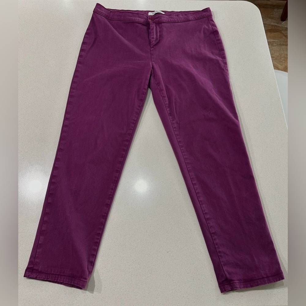 Lila Ryan Purple Straight-Leg Pants size 12.